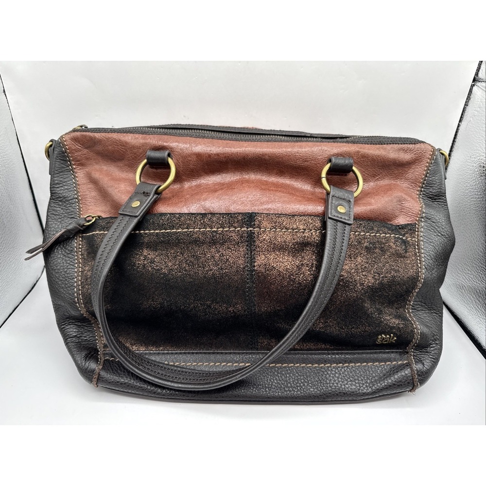 The Sak Women's Purse 2-Tone Brown Leather‎ Shoulder Bag